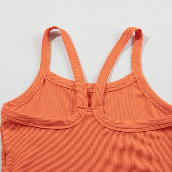 Orange Athletic Ribbed Cropped Cami Top New In Package S, M - Picture 7 of 9